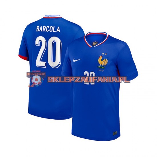Koszulka Krótka Męska Reprezentacji Francji Pierwszy strój Bradley Barcola 20 2024