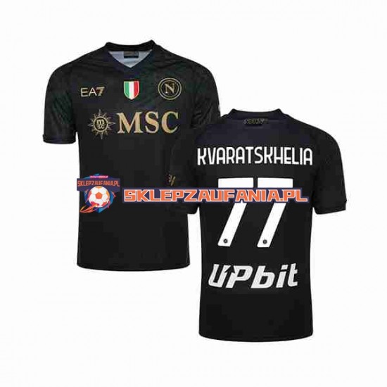 Koszulka Krótka Męska Napoli Trzeci strój KVARATSKHELIA 77 2023-2024