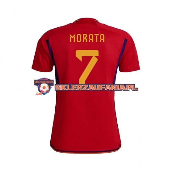 Koszulka Krótka Męska Reprezentacji Hiszpanii Pierwszy strój MORATA 7 World Cup 2022