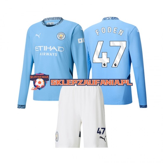 Koszulka Długi dla Dzieci Manchester City Pierwszy strój Phil Foden 47 2024-2025