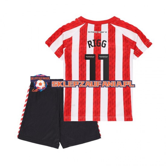 Koszulka Krótka dla Dzieci Pierwszy strój Sunderland Chris Rigg 11 2024-2025